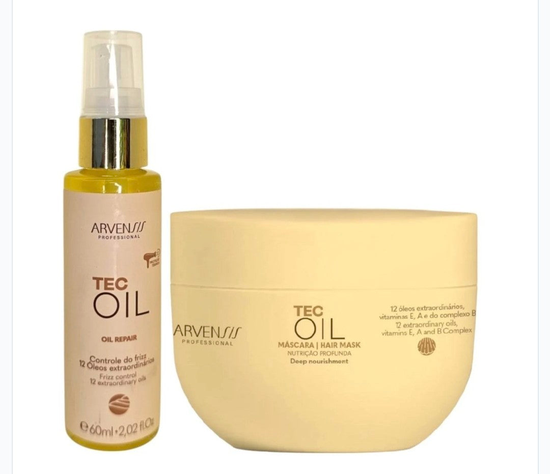 Kit Arvensis Tec Oil - Máscara 250g + Óleo reparador 60ml > Kit Arvensis Tec Oil - Máscara 250g + Óleo reparador 60ml