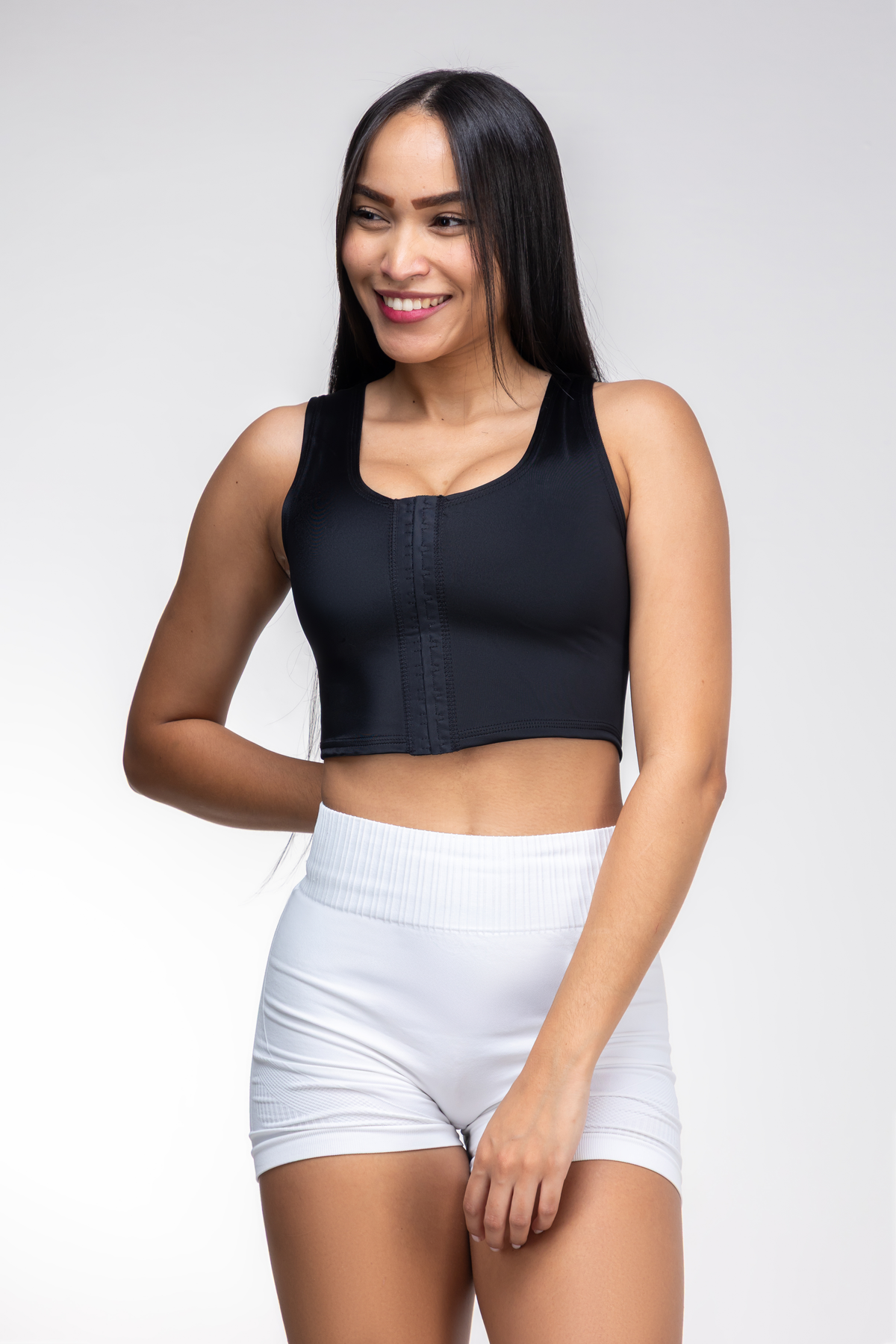 Top Sutiã modelador / sutentação com colchetes - fecho dom duplo ajuste