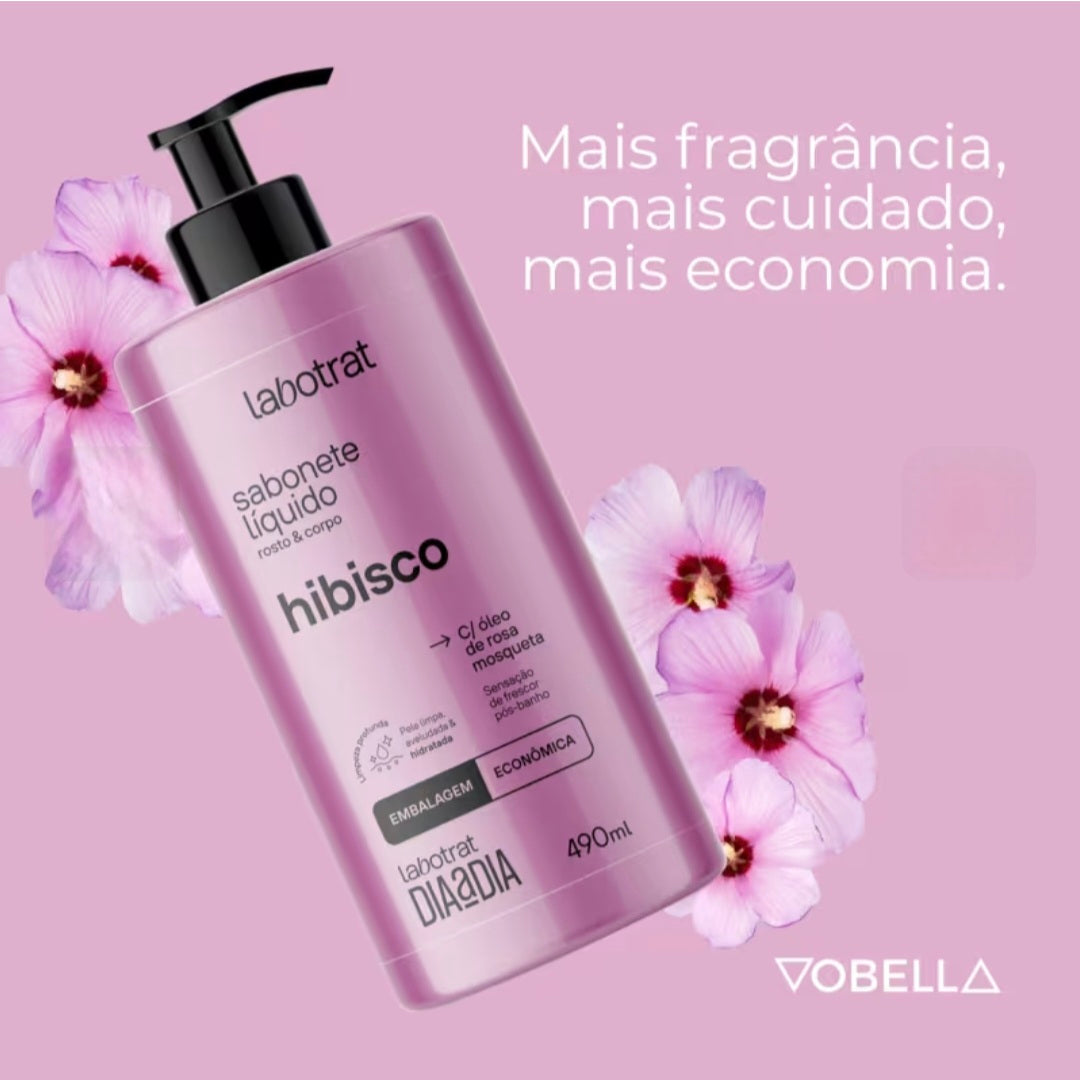 Sabonete Líquido Hibisco Rosto Corpo Hidrata Labotrat 490ml > Sabonete Líquido Hibisco Rosto Corpo Hidrata Labotrat 490ml