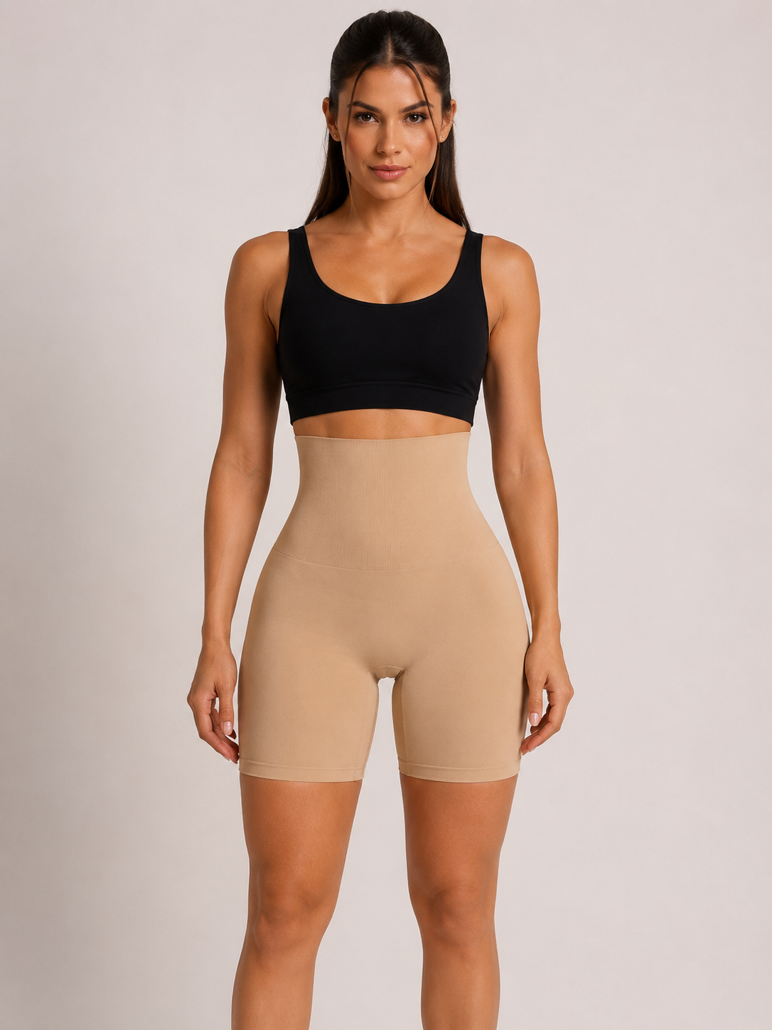 Short Modelador Segunda Pele com Barbatanas e Tecido Duplo c/ abertura higiênica