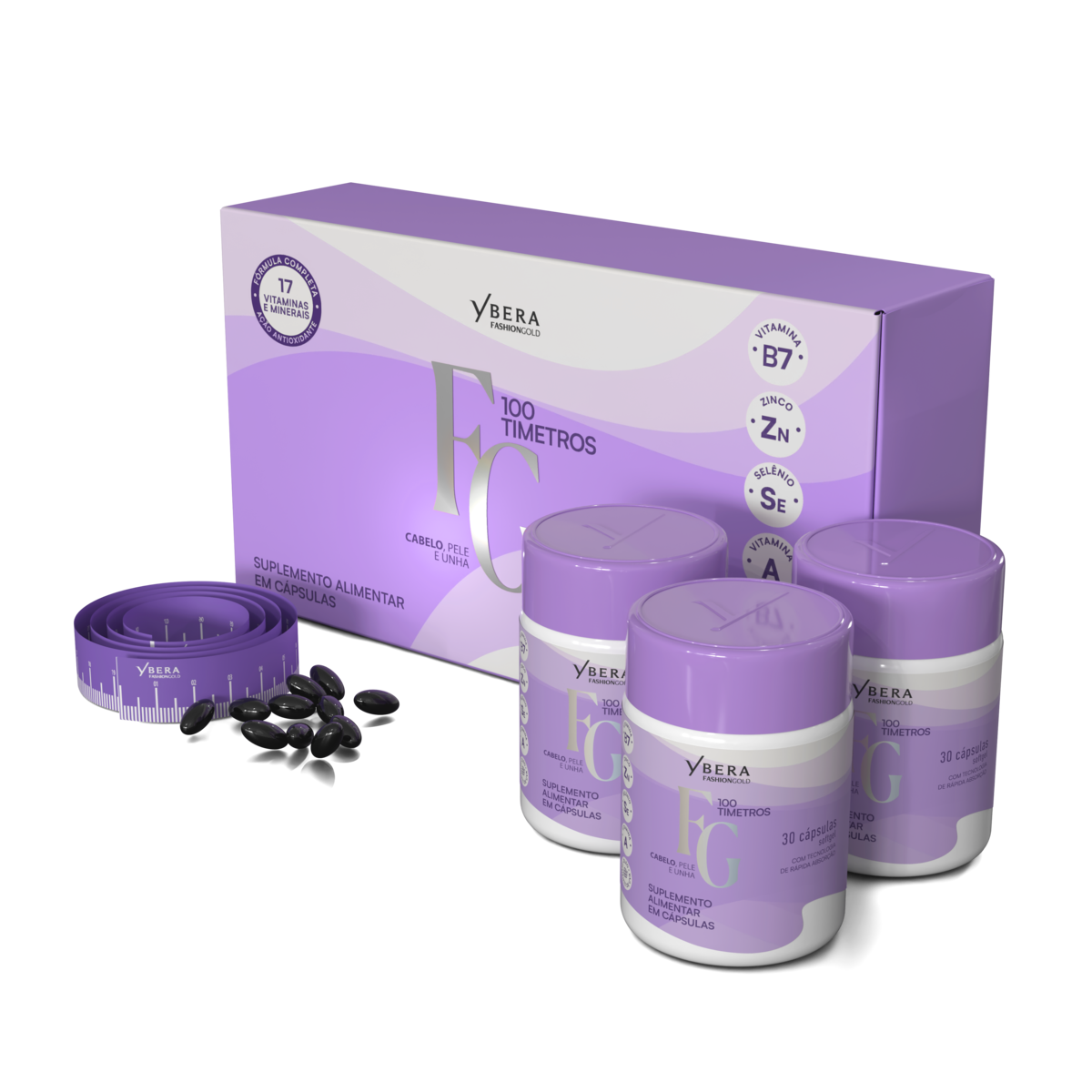 Kit 100timetros 90 Cápsulas Softgel - Fashion Gold